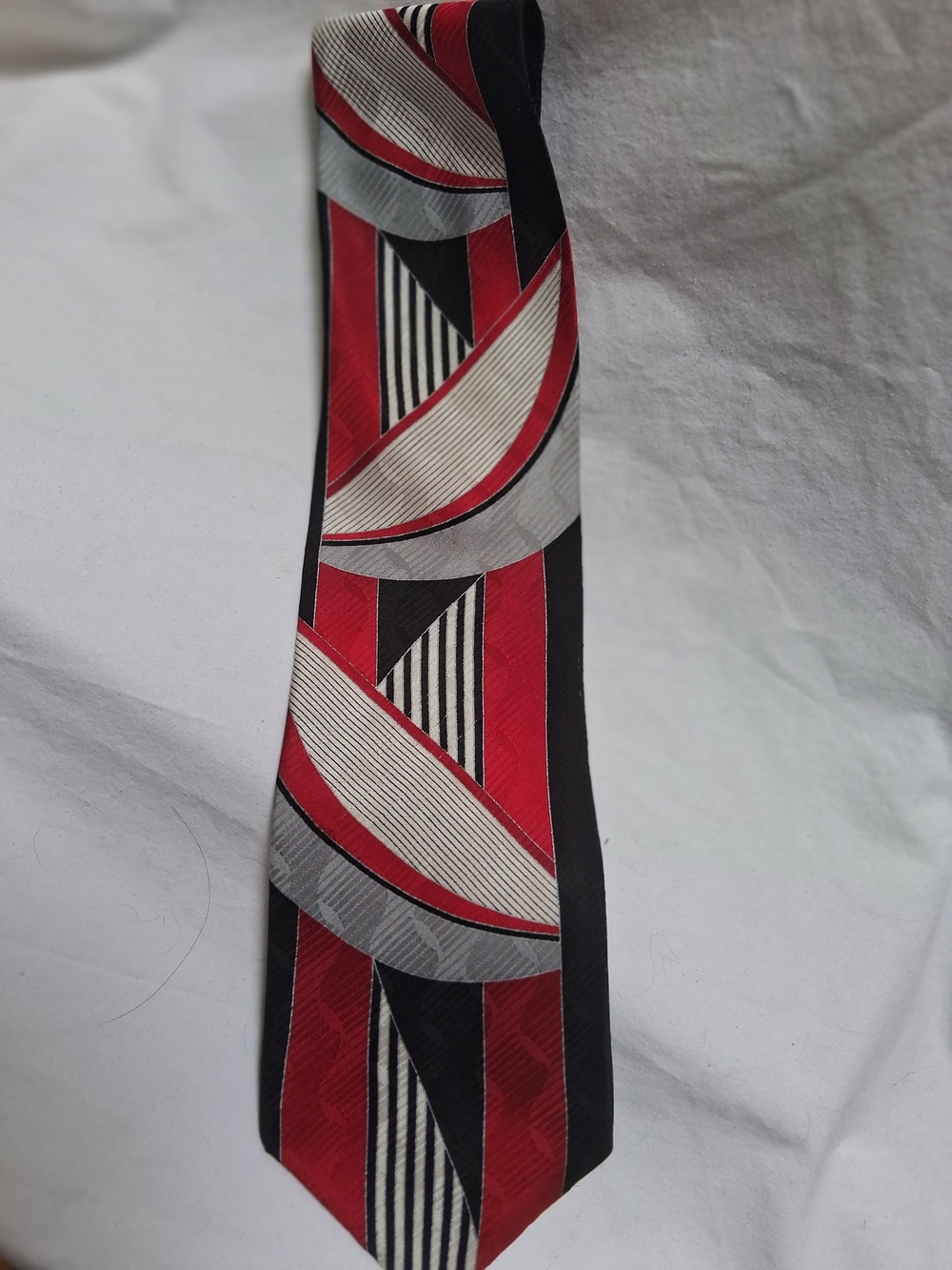 Zanetti SILK Red and Black Geometric Men's Tie